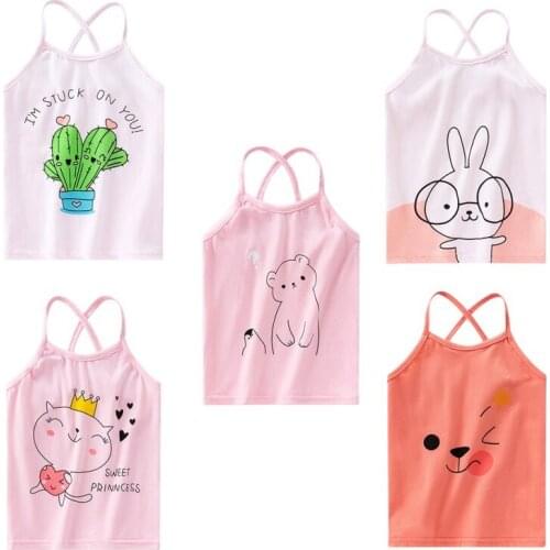 Baby Vest Boys Girls Shirt Toddler Girl Boy Shirts Thin Clothes Summer Kids Cotton T-shirt Cartoon Pattern