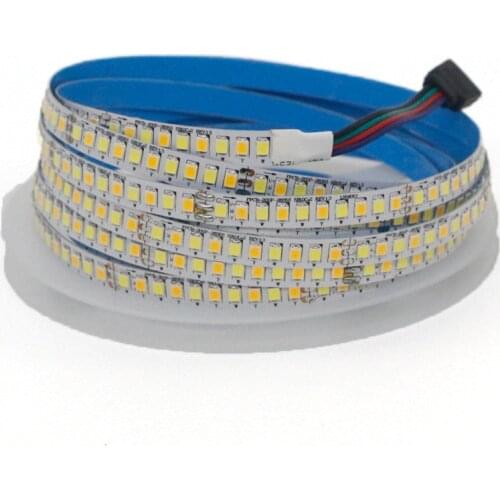 5M Dual Color CRI>85 SMD2835 CCT Dimmable LED Strip Light 24V 12V DC 120LEDS/M 180LEDS/M WW CW Color Temperature Adjustable