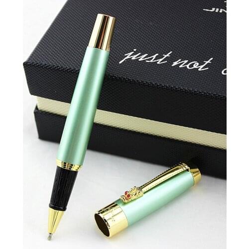 DIKA WEN golden clip Dragon pattern roller ball pen for collection luxury stationery executive office writing pens for gift