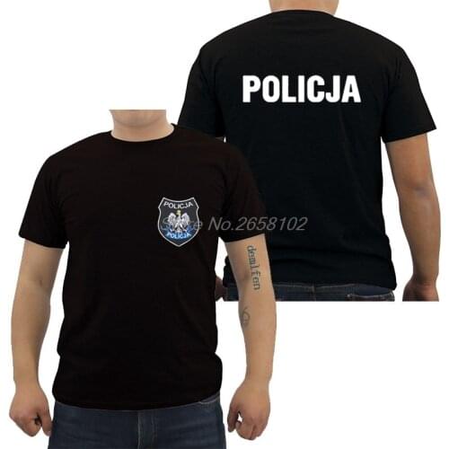 Hot Sale Fashion Poland Polish Police Policja BOA Anti Terrorist Pirotechnik Black Shirt Male Cotton Tee Harajuku Shirt