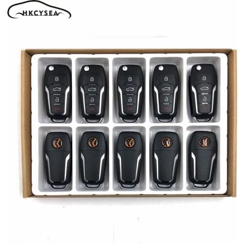 HKCYSEA English Version VVDI2 Universal Remote Key Fob 3+1 4 Button for Ford Style for Xhorse VVDI Mini Key Tool Max XKFO00EN