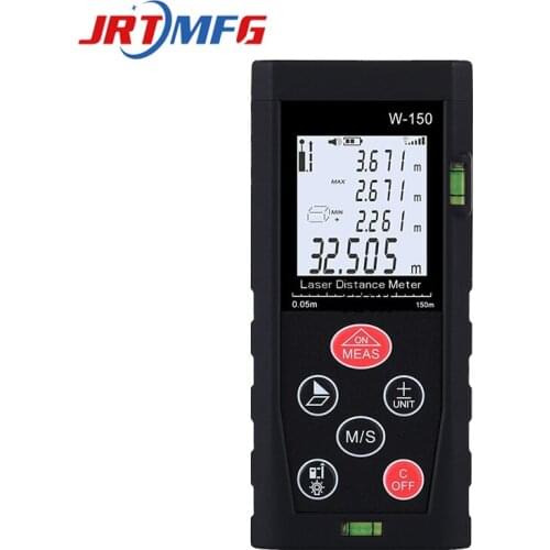 JRTMFG New Laser Rangefinder Portable High Accuracy Double Bubble Horizontal Battery Powered High Quality Laser Distance Metter
