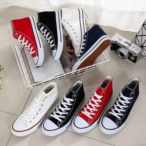 Classic Men Canvas Shoes Fashion Solid Cheap Men Vulcanized Shoes Low High Upper Lace-up Casual Shoes Men Sneakers Male Footwear