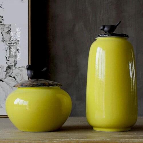 Modern New Chinese Ceramic Vase Decoration Creative Living Room Tv Cabinet Handicraft Household Soft Storage potporcelain jar