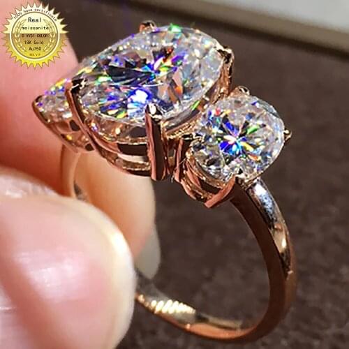 10 Au417 Rose Gold 5 Carat Oval DVVS Moissanite Diamond Ring Women Wedding Anniversary Engagement Party Ring