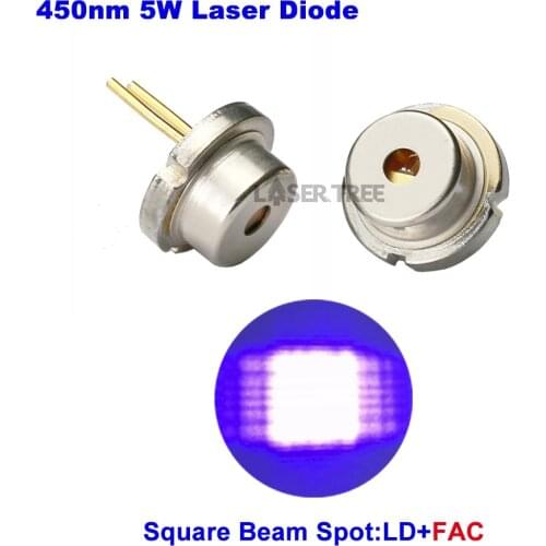450nm 5W, high power blue laser diode,with FAC, compressed spot technology, square beam spot