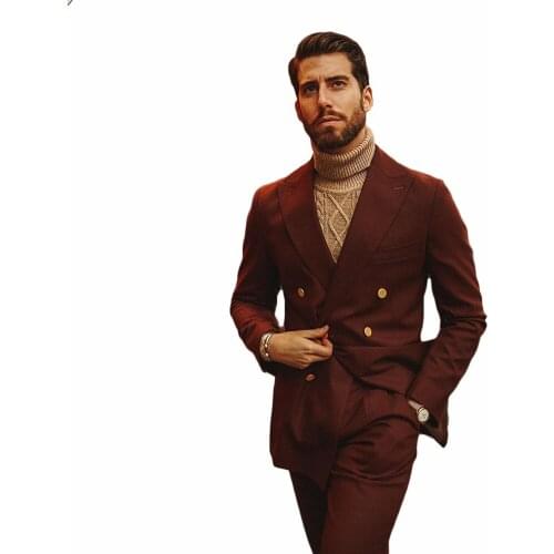 Mens Formal Suits Custom Made Two-Button Wedding Tuxedos 2021 Handsome Groom Wear Two Pieces Best Man Suit Jacket And Pants