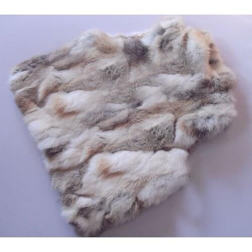 Real genuine natural kids rabbit fur vest gilet child fashion stand collar fur jacket girls outwear custom adult size