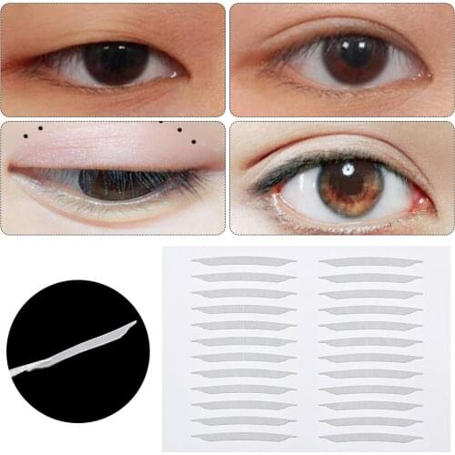 240pairs Invisible Double Eyelid Tape Magic Eyelid Stickers Double Sided Strip Adhesive Fiber Stretch Objects For Eye Tools