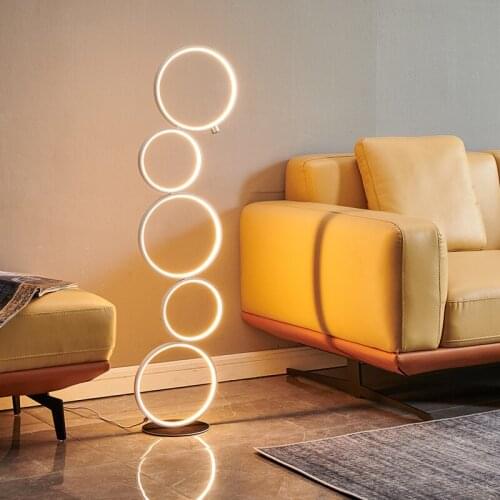 Nordic Ring Touch Switch LED Floor Lights Art Interior Home Decoration Modern Floor Lamp Standing Lamps for Living Room Lighting