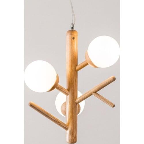 Nordic Magic Beans Chandeliers Living Room Bedroom Bedside Hanglamp Wood Branch Molecule Simple Chandelier Lighting Fixtures E27