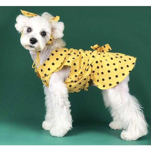 2020 New Style Dot Print Dog Pet Clothes for Small Dogs Pets Clothing Poodle Dress French Bulldog Shirt for Pug Costume S-2XL