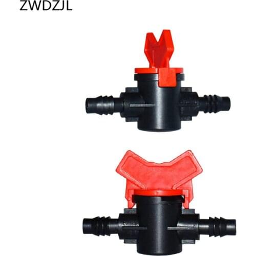 Garden hose tap 8/11 irrigation water valve 3/8 Mini Valve 2 way tap waterstop connectors barb Drip adapter 2pcs