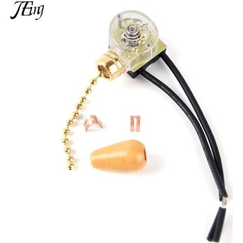 250V 3A Lamp Hanging Chain Switch Gold/Chrome Pull Switch Wall/Table/Floor DIY Light Accessories Metal/Wood Drops Zipper Switch