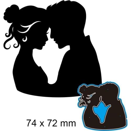 Cutting Dies Couples New Metal Stencils DIY Scrap Booking Paper Cards Making Decoration 74*72mm