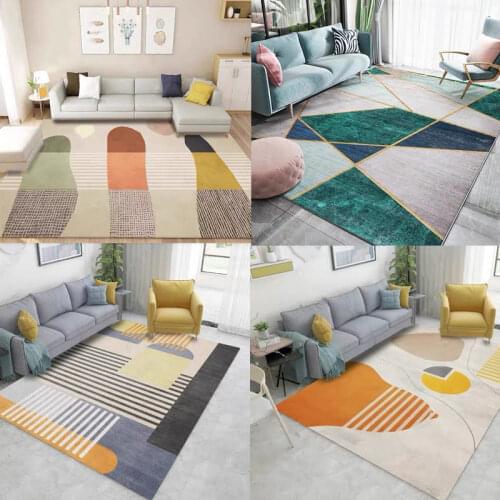 Nordic B&B light luxury geometric style cartoon coffee table carpet bedroom headboard covered with non-slip mat bedroom carpet