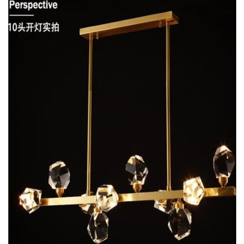 LED Postmodern Crystal Copper Designer Round Chandelier Lighting Lustre Suspension Luminaire Lampen For Dinning Room