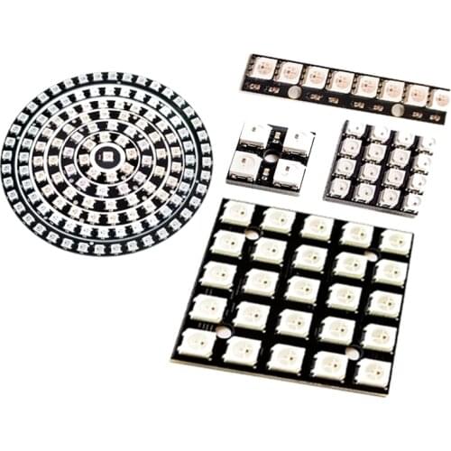 4 8 12 16 channel WS2812 WS2812B WS 2811 5050 RGB LED Lamp Panel Module 5V 1Bit 4Bit 8Bit 12Bit 16Bit 24Bit Rainbow LED Precise