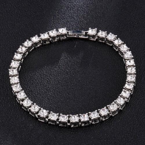 Solid 925 Sterling Silver 4mm 20CM Tennis Bracelet Bangle For Women Wedding Fashion Jewelry Wholesale Party Gift