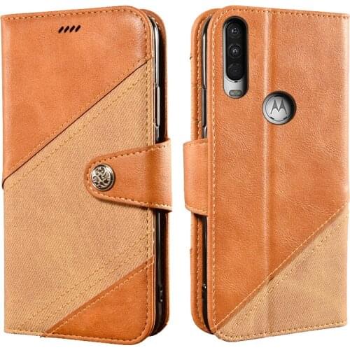 Vintage Phone Case For Motorola Moto One Action Case 6.3" Luxury Wallet Flip Magnetic Cover For Moto OneAction Case Cross Color