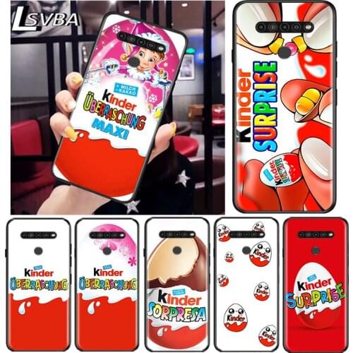 Egg Kinder joy surprise for LG G8 G8S G8X V30 V35 V40 V50 V60 ThinQ Q60 K40 K50 K30 K41 K51 K61 K71 K92 Black Phone Case