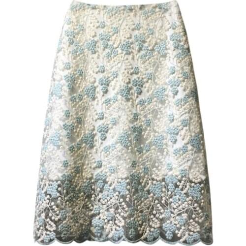 Mesh Lace Skirt Women High Waist 2021 New Summer Wild Ladies Skirts Fashion Skirts a-line