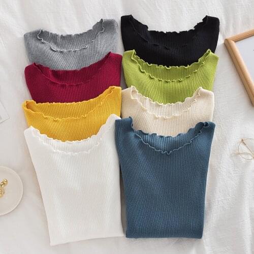 Gkfnmt Sweater O-Neck Ruched Pullover Korea Autumn Tops 2020 Women Warm Cashmere Sweater Spring Female Chic Sweater Spring Pink