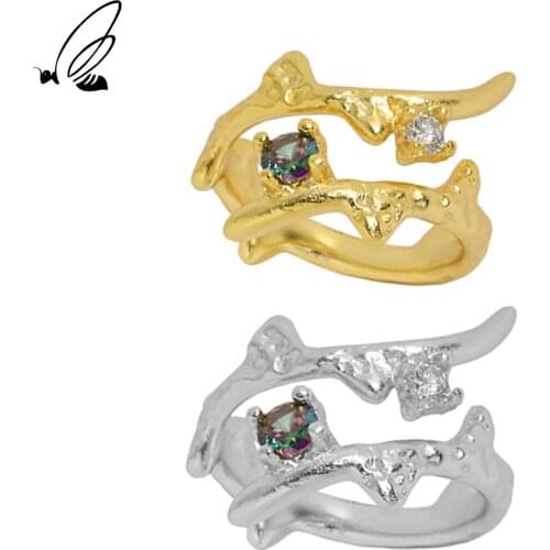 SSTEEL Sterling Silver 925 Gift For Women Korean Designer Zircon Opening Resizable Ring Punk Wedding 2021 Trend Fine Jewellery