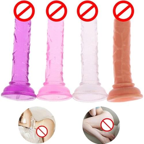 1PCS Erotic Soft Jelly Dildo Realistic Bullet Vibrator Anal Dildo Strap On Big Penis Suction Cup Toys for Adult Sex Toys