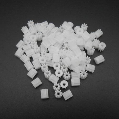 100Pcs 0.5M 0.5 Modulus Spur Gear Pinion Aperture 2mm 1.95mm 8 Teeth With 1.5MM No Teeth Shoulder 2A Tight Fit 8T 2A 5MM X 5.5MM