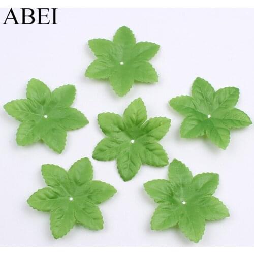 100pcs/lot Green Flower Leaf Artificial Silk Leaves For Wedding Party Home Decoration DIY Christmas Wreath Garland Fake Leaf