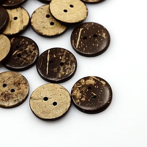 50Pcs 20mm Classic Round Square Coconut Buttons 2-hole Sewing Buttons For Clothing Jewelry Crafts Accessories Scrapbooking