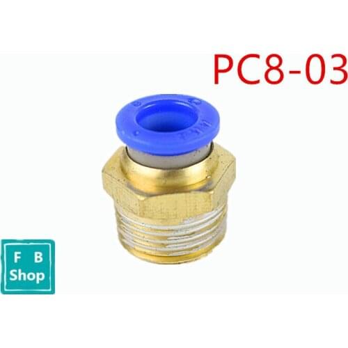 Free shipping 1pcs BSPT PC8-03 8mm to 3/8' Pneumatic Connectors male straight one-touch fittings