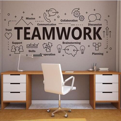 Teamwork Values, Office Team Spirit Building Motivational, Inspiring, Office, Decor, Room Decoration Murals 2295