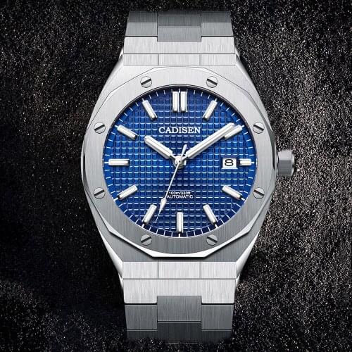 CADISEN 42MM Stainless Steel Luminous Dial Mens Mechanical Wristwatch Luxury Brand Waterproof Clock Busine Automatic Male Watch