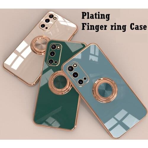 Case For Oppo Reno 4 Pro Reno 3 Pro ACE 2 Find X2 Pro Cover Plating Shock Proof Finger ring soft case For Oppo Reno 4 Pro Case