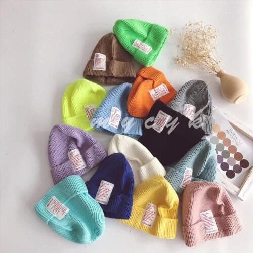 Baby Winter Hats for Kids Children Knitted Baby Boy Cap Kids Baby Girls Hat Casquette Baby Bonnet Wholesale Warm Candy Color