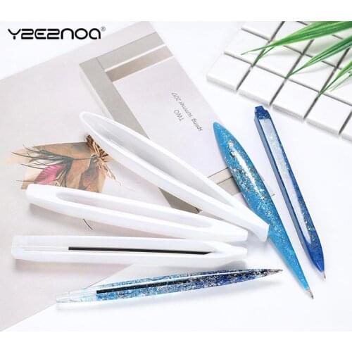 DIY Ballpoint Pen Mold Epoxy Resin Mold For Jewelry Ballpoint Pen Transparent Silicone Mould Dried Flower Resin Decorative Craft
