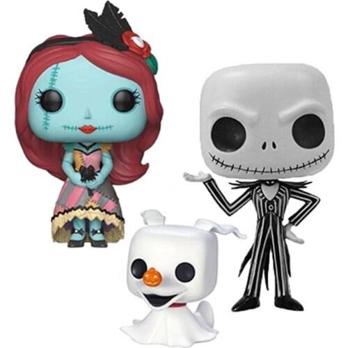 Funko pop Movie Nightmare Before Christmas #15 Jack Skellington #71 Zero #313 Dapper Sally POP Action Figure Model Dolls Toys