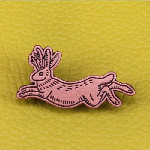 Running deer enamel pin cute woodland animal brooch fawn patronus badge art jewelry Christmas gift
