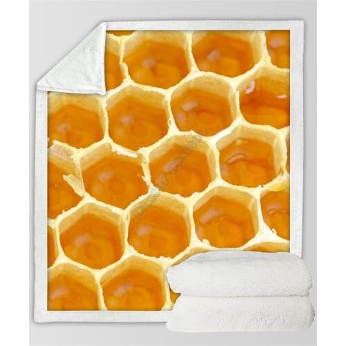 Plstar Cosmos Bee Fleece Blanket 3D print Sherpa Blanket on Bed Home Textiles Dreamlike style-1
