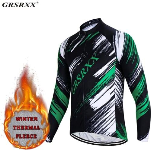 GRSRXX Cycling Jersey 2021 Keep Warm Long Sleeve Winter Cycling Shirt MTB Cycling Clothing Winter Fleece Thermal Bicycle Clothes