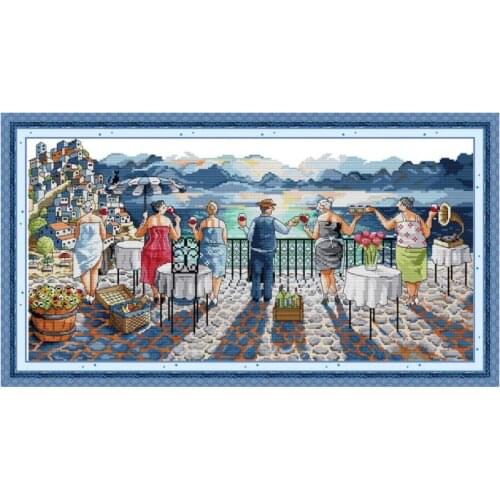 Joy Sunday Stamped Cross Stitch Kits Leisure Life 14CT 11CT Printed Counted Home Decor Fabric Handmade Embroidery Needlework Set