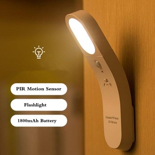 Lamp With Motion Sensor Built In USB Rechargeable Battery Warm/Cold Lighting Human body induction USB Night Light Sensor Light