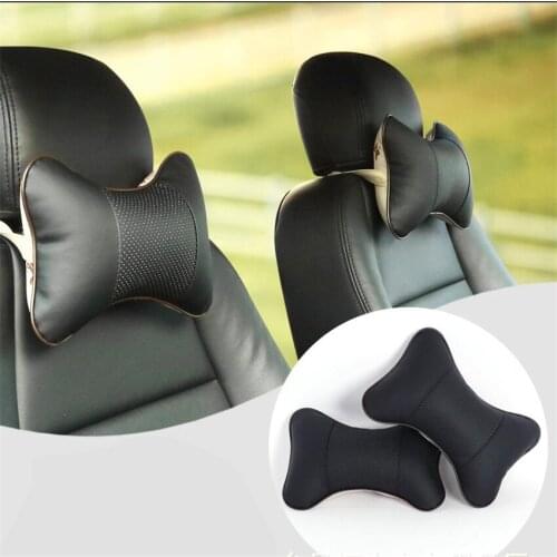Hot Sale Fashion Car Neck Pillow Headrest Pillow Seat Cushion PU Leather Soft Perforating Design Danny Hole-digging Soft Pillows