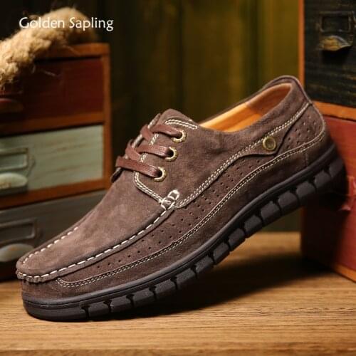 Golden Sapling Fashion Mens Loafers Genuine Leather Casual Shoes Classics Leisure Flats Retro Men Loafers Platform Outdoor Shoe