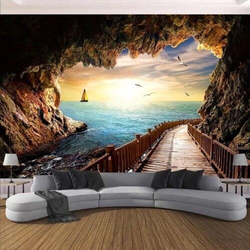 Cave Path Tapestry Landscape Wall Hanging Tapestry Family Room Decoration Living Room Bedroom Background Wall