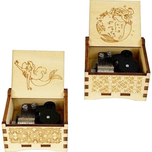New Style Wooden Carved Clockwork Music Box, Wooden Box, Gift for Daughter/Son/Friend