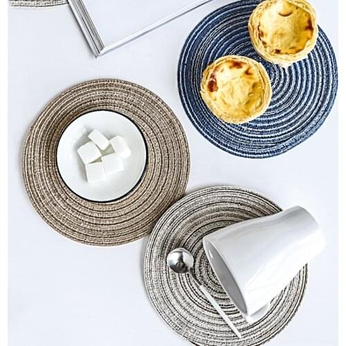 18cm Coasters Cup Holder Hot Pad Non Slip Mat Round Woven Placemats For Table Utensils For Kitchen Accessories Home Decor