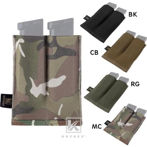 KRYDEX Tactical Double Open Top Magazine Pouch High Speed Fast Draw MOLLE PALS 4 Colors Optional 9mm.45 Pistol Mag Pouch Holster